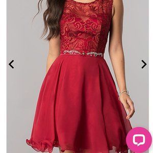 Short Semi-Formal Chiffon Dress with Jewels